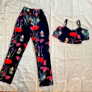 Size small floral pants and crop top